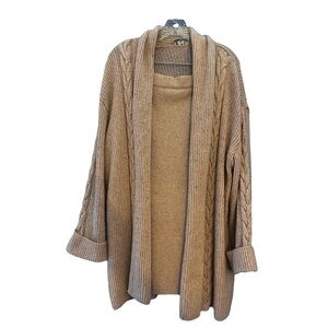 Vintage GISPA Italian Lambswool/Silk Beige Sweater Set - Matching Sweater/Skirt